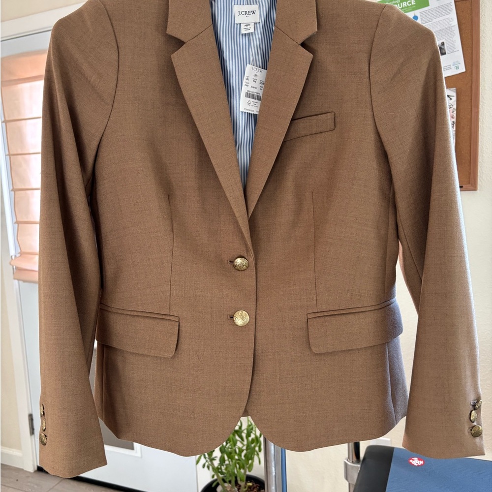 J CREW Wool Linen blend jacket
/blazer with gold buttons.